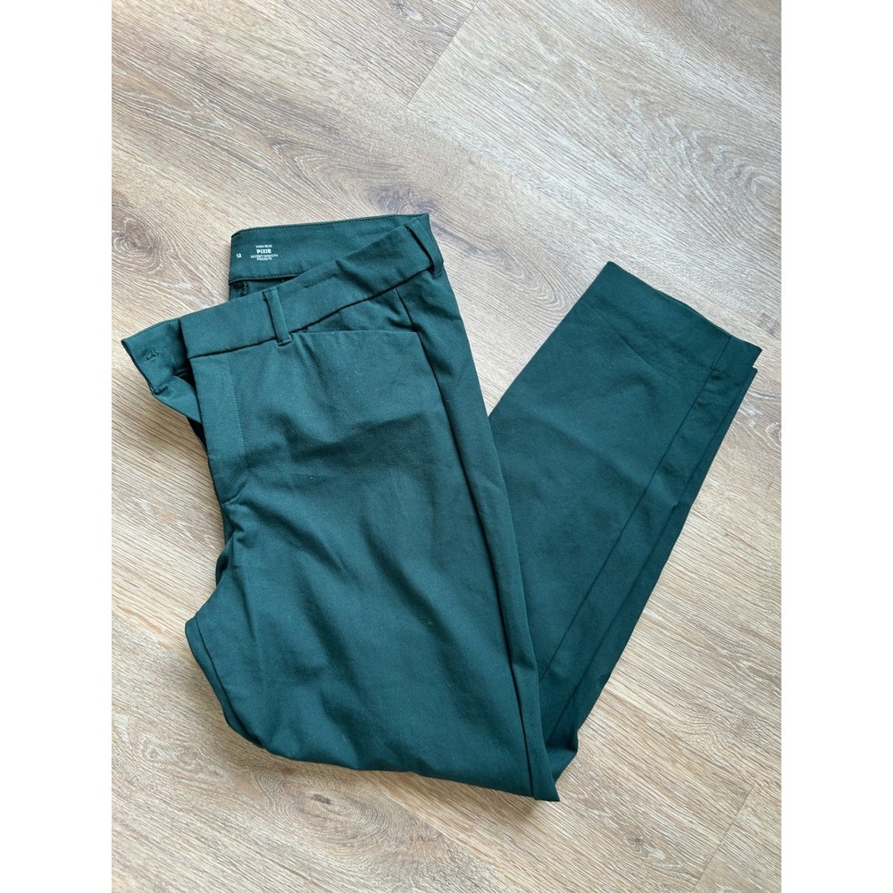 Old Navy Pixie High Rise Secret Smooth Pocket Pants Dark Green Womens 12